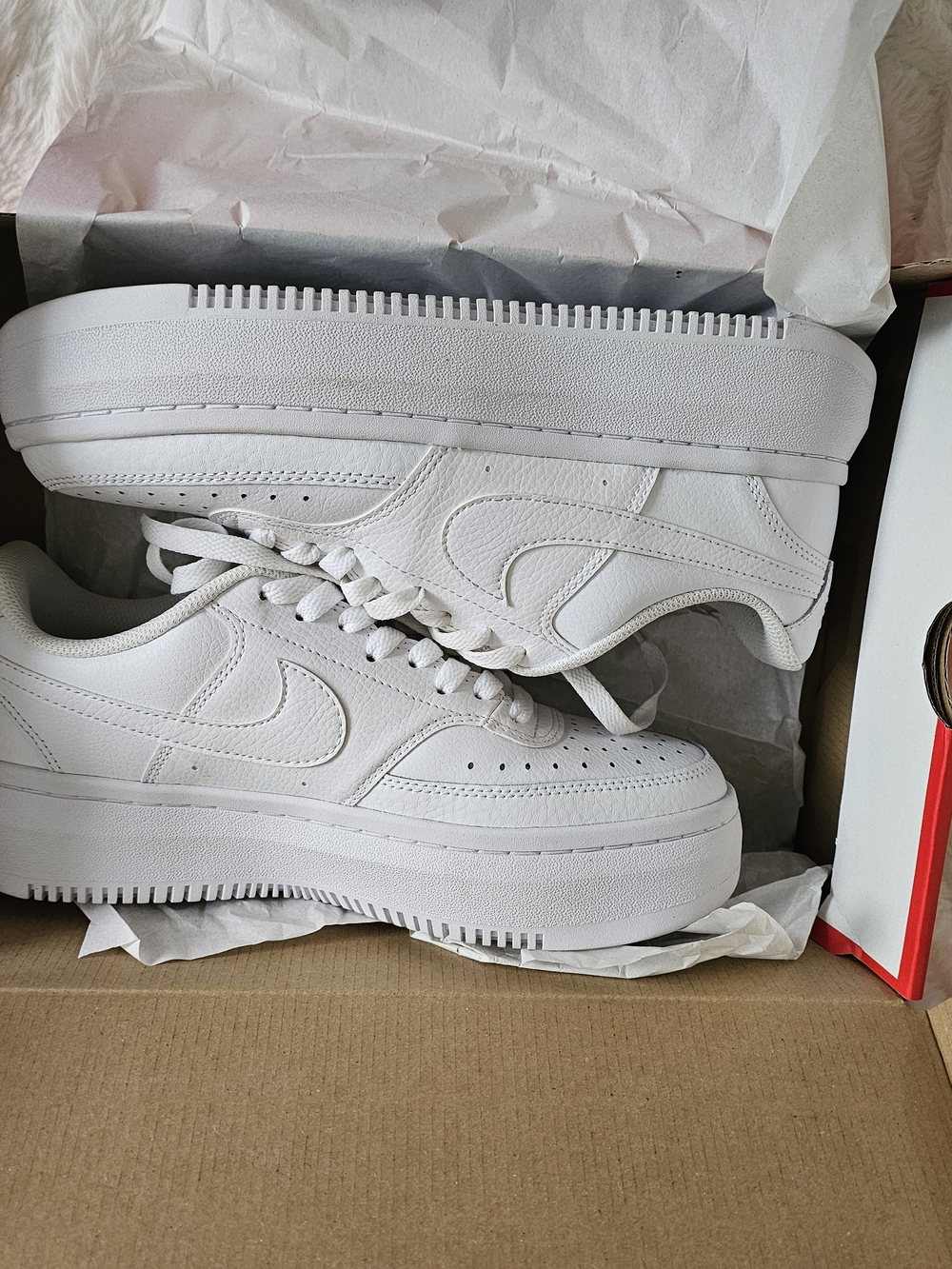 Nike Women’s White Platform Low-Top Sneakers - Picture 4 of 5